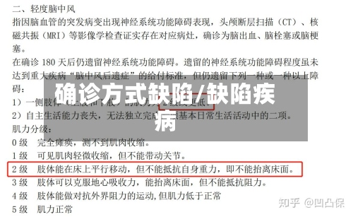 确诊方式缺陷/缺陷疾病