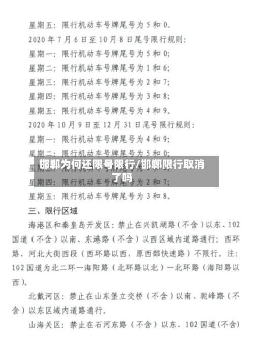 邯郸为何还限号限行/邯郸限行取消了吗-第2张图片