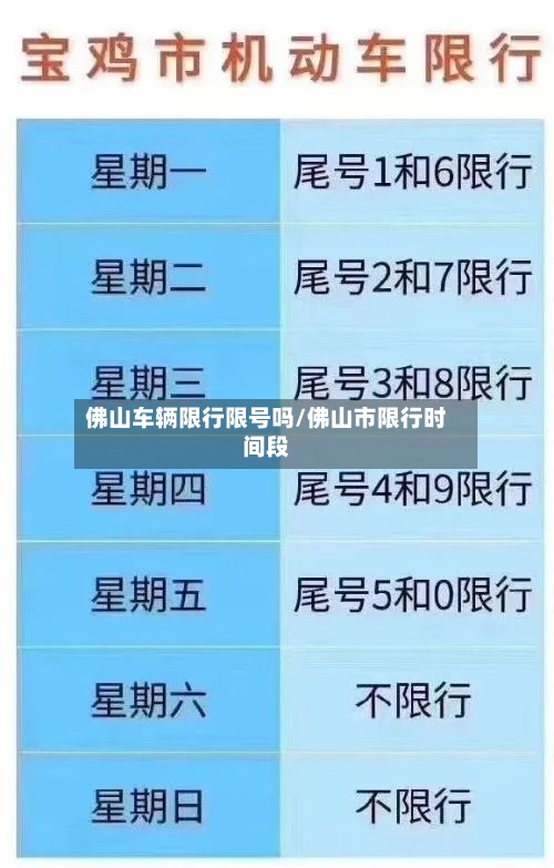 佛山车辆限行限号吗/佛山市限行时间段-第2张图片