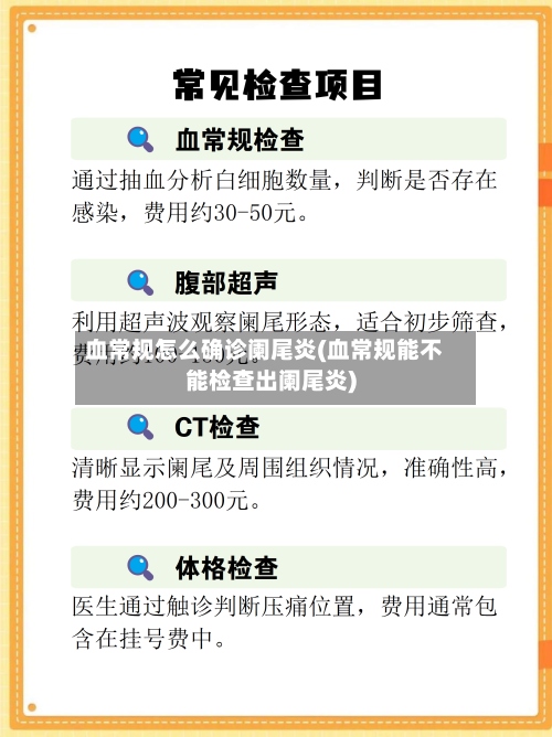 血常规怎么确诊阑尾炎(血常规能不能检查出阑尾炎)-第2张图片