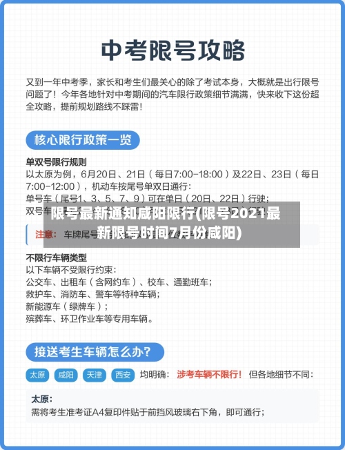 限号最新通知咸阳限行(限号2021最新限号时间7月份咸阳)