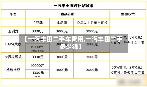 【一汽丰田二手车费用,一汽丰田二手多少钱】-第3张图片