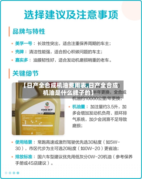 【日产全合成机油费用表,日产全合成机油是什么牌子的】-第3张图片