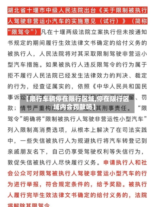 【限行车辆停在限行区域,停在限行区域内会罚款吗】-第3张图片