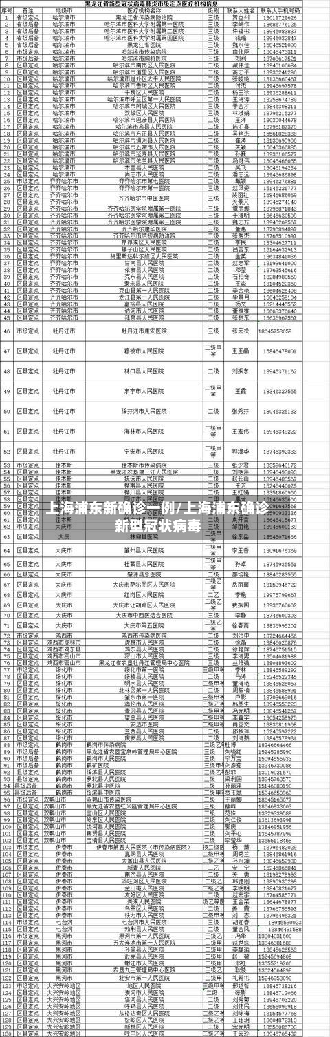 上海浦东新确诊一例/上海浦东确诊新型冠状病毒