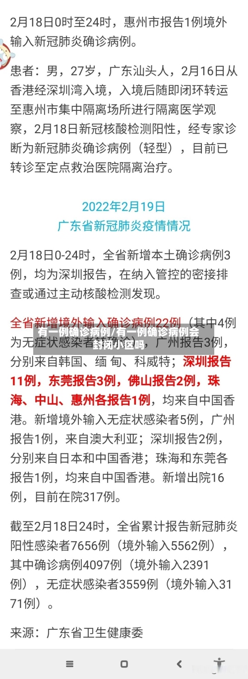 有一例确诊病例/有一例确诊病例会封闭小区吗-第2张图片