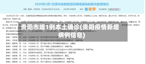 贵阳市增1例本土确诊(贵阳疫情新增病例信息)-第3张图片