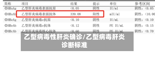 乙型病毒性肝炎确诊/乙型病毒肝炎诊断标准
