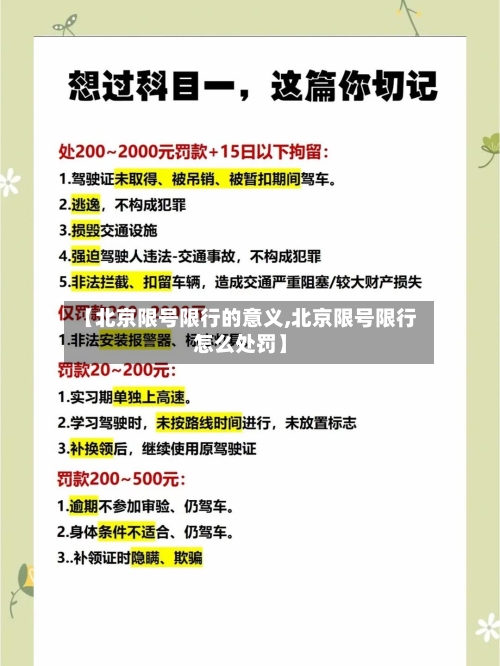 【北京限号限行的意义,北京限号限行怎么处罚】-第3张图片