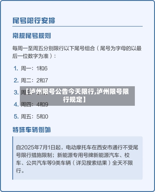 【泸州限号公告今天限行,泸州限号限行规定】-第3张图片