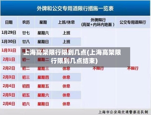 上海高架限行限到几点(上海高架限行限到几点结束)-第2张图片