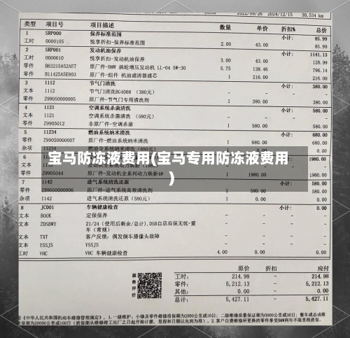 宝马防冻液费用(宝马专用防冻液费用)-第2张图片