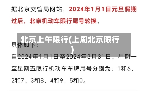 北京上午限行(上周北京限行)-第2张图片