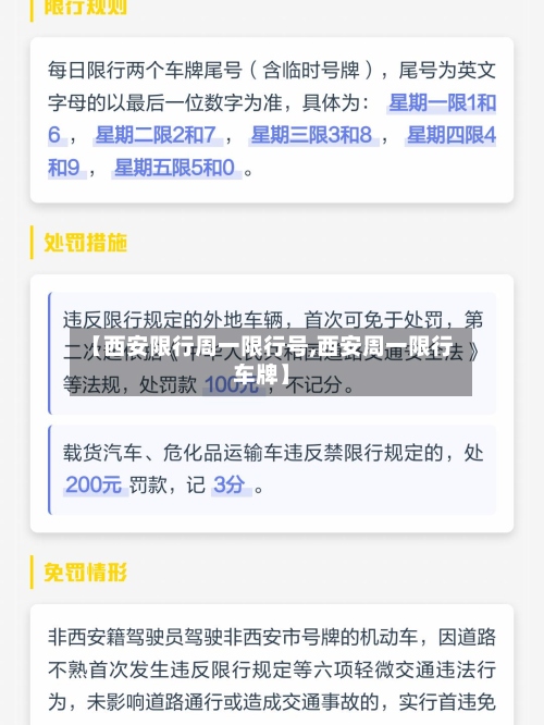 【西安限行周一限行号,西安周一限行车牌】