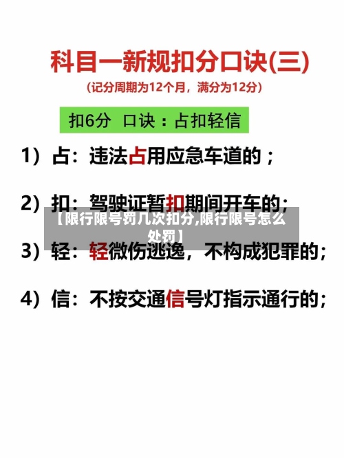 【限行限号罚几次扣分,限行限号怎么处罚】