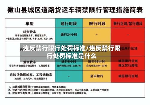 违反禁行限行处罚标准/违反禁行限行处罚标准是什么