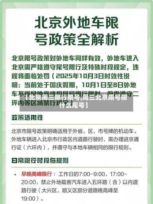 【北京周三限行限号,周三北京限号限什么尾号】-第3张图片