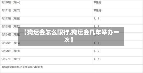 【残运会怎么限行,残运会几年举办一次】-第2张图片