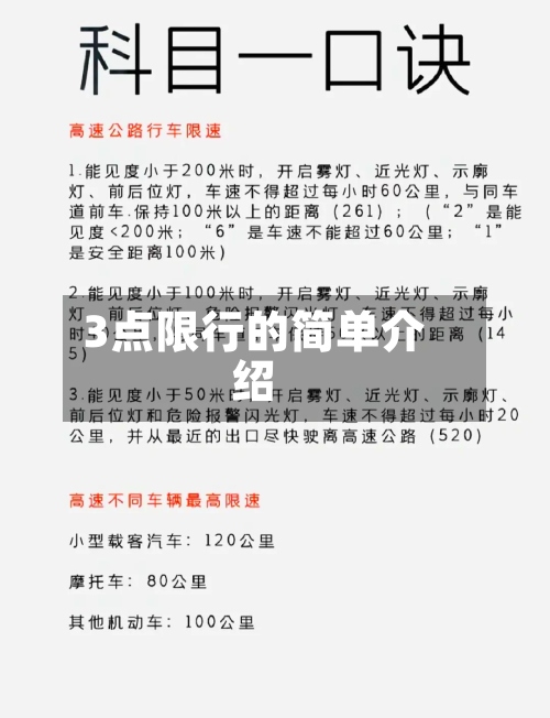 3点限行的简单介绍