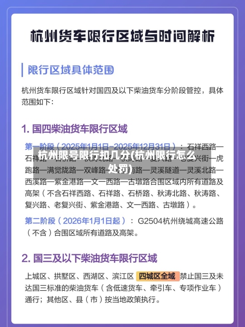 杭州限号限行扣几分(杭州限行怎么处罚)