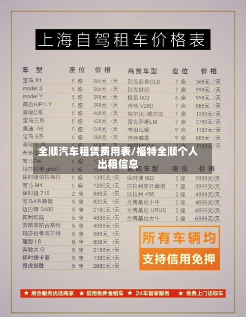 全顺汽车租赁费用表/福特全顺个人出租信息-第3张图片