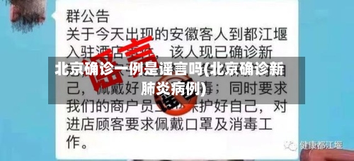 北京确诊一例是谣言吗(北京确诊新肺炎病例)-第2张图片