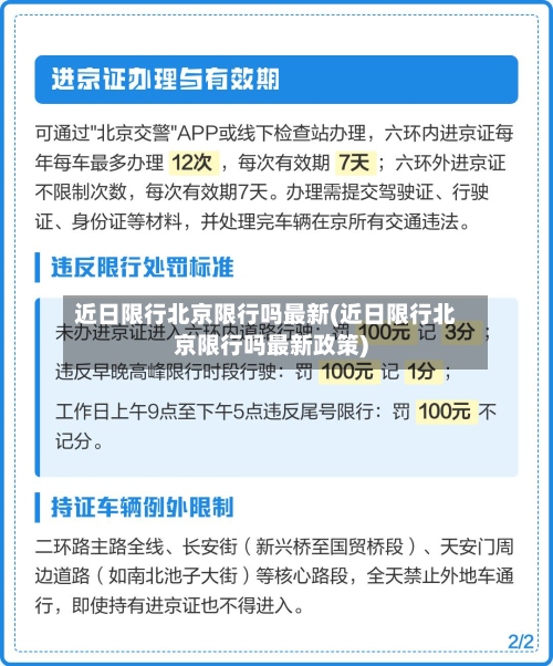 近日限行北京限行吗最新(近日限行北京限行吗最新政策)