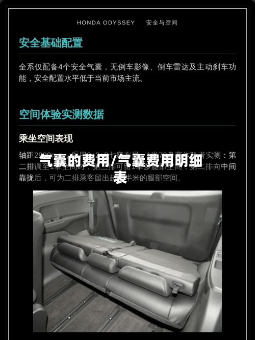 气囊的费用/气囊费用明细表