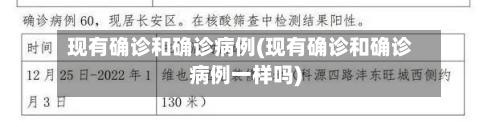 现有确诊和确诊病例(现有确诊和确诊病例一样吗)
