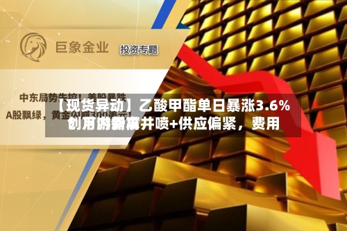 【现货异动】乙酸甲酯单日暴涨3.6%！下游需求井喷+供应偏紧	，费用创月内新高-第3张图片