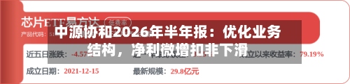 中源协和2026年半年报：优化业务结构，净利微增扣非下滑-第3张图片