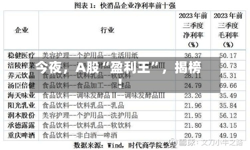 今夜，A股“盈利王	”，揭榜！-第2张图片
