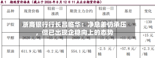 浙商银行行长吕临华：净息差仍承压，但已出现企稳向上的态势-第3张图片