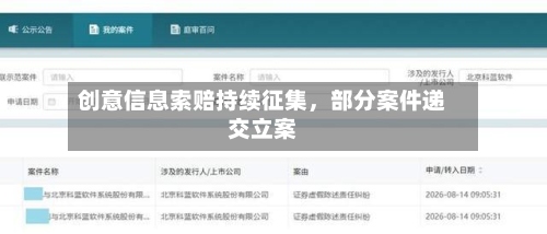 创意信息索赔持续征集	，部分案件递交立案-第2张图片