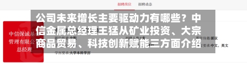公司未来增长主要驱动力有哪些？中信金属总经理王猛从矿业投资、大宗商品贸易、科技创新赋能三方面介绍-第2张图片