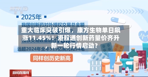重大临床突破引爆，康方生物单日飙涨11.45%！港股通创新药量价齐升，新一轮行情启动？-第3张图片